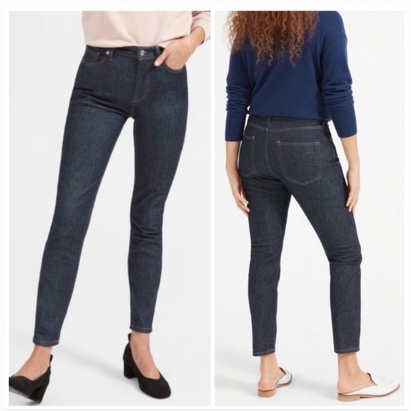 Dark Indigo Everlane Mid Rise Skinny Ankle Jeans - Picture 1 of 7